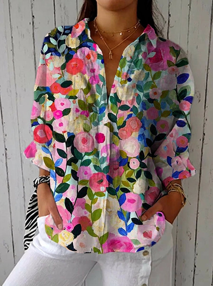 Kit – Bluse med Blomstertrykk