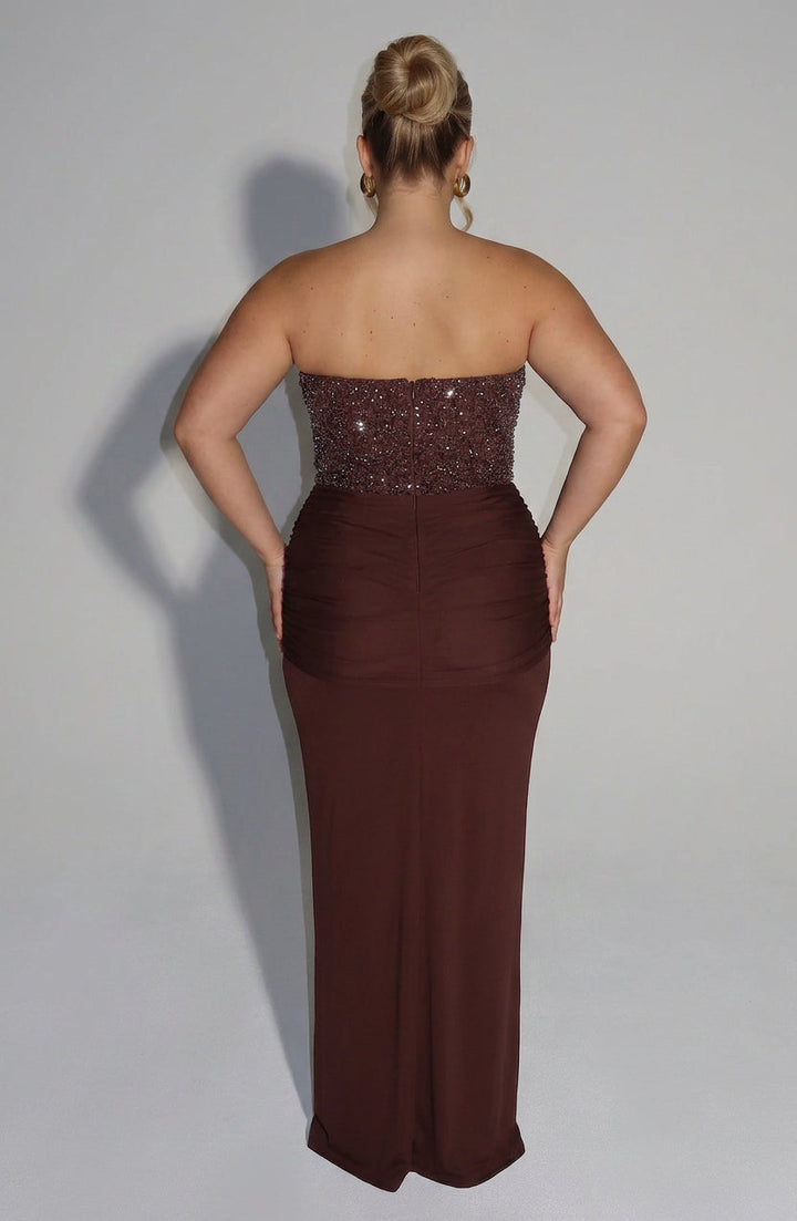 Verity Maxi Kjole - Plomme Brun