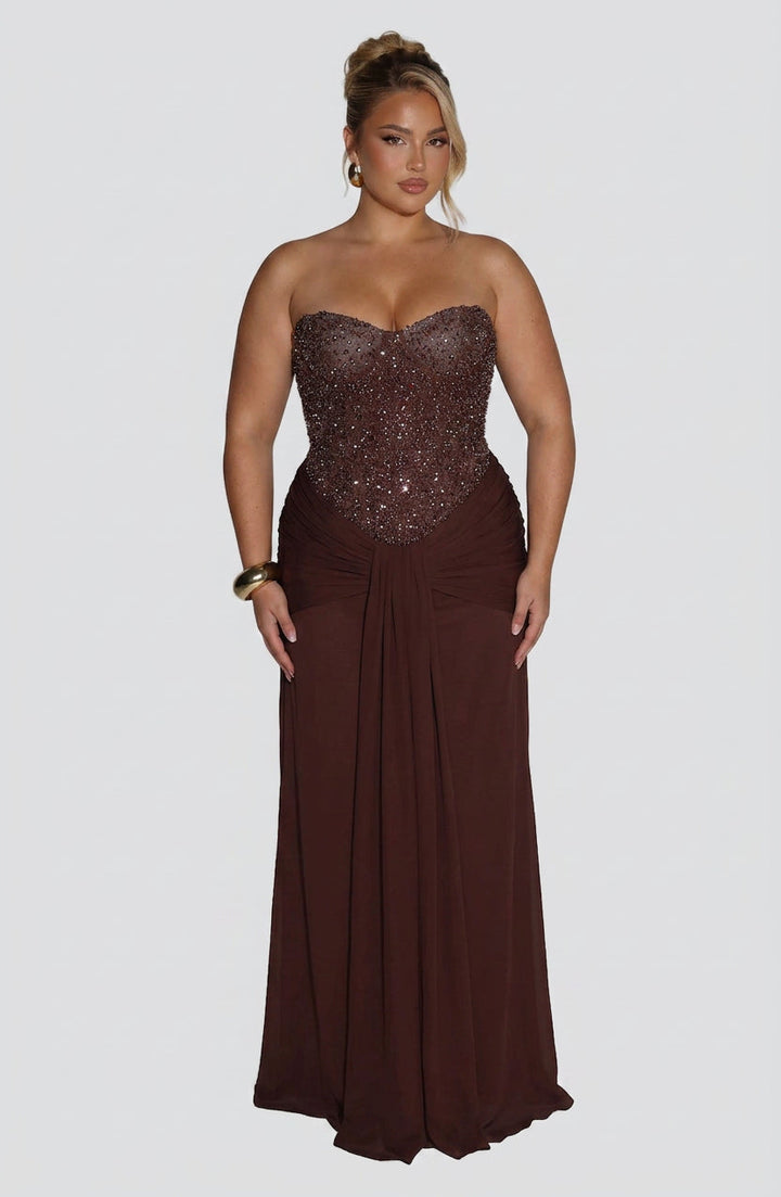 Verity Maxi Kjole - Plomme Brun
