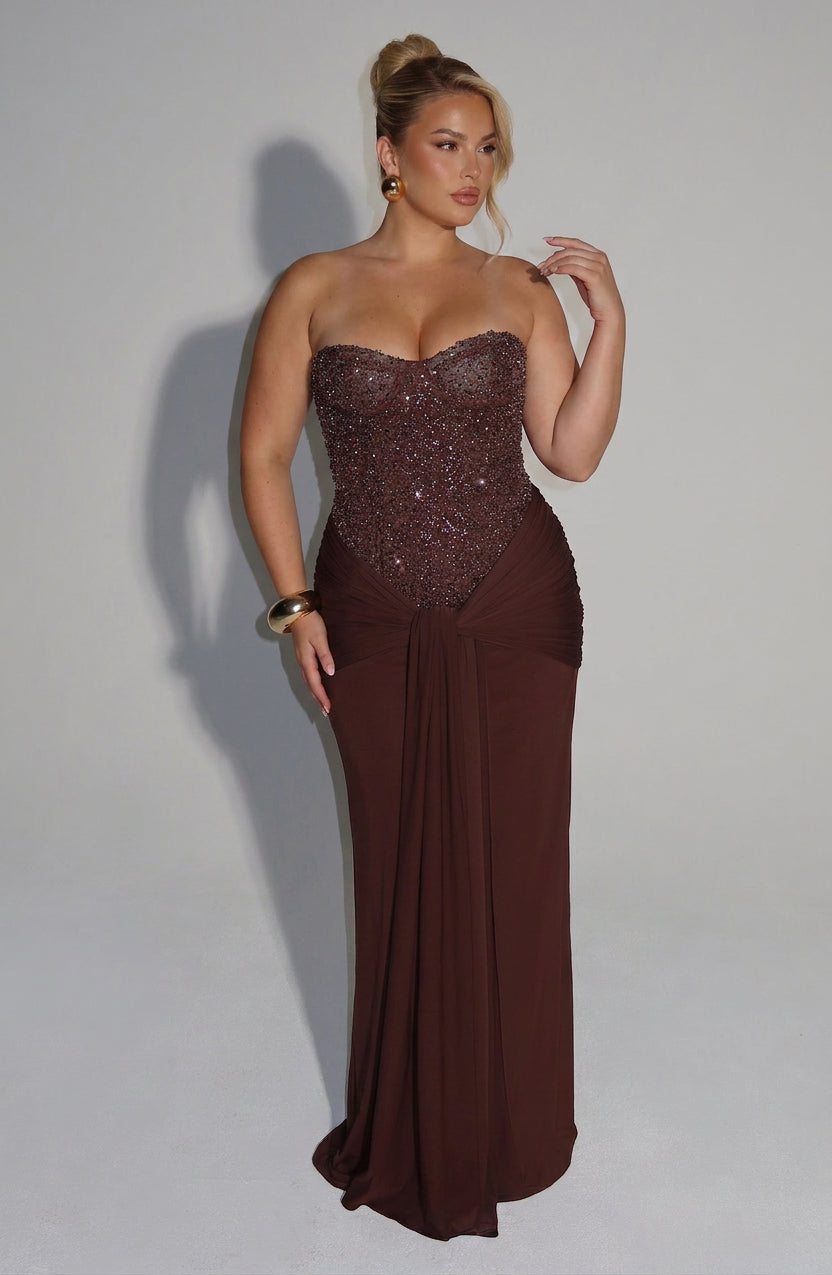 Verity Maxi Kjole - Plomme Brun