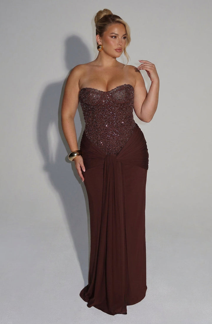 Verity Maxi Kjole - Plomme Brun