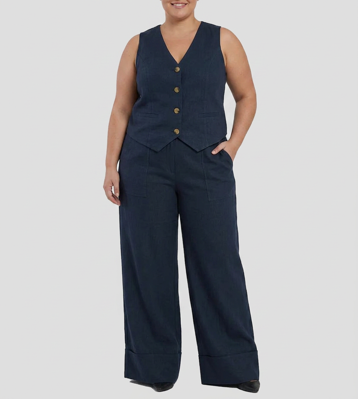 Seraphina – Koordinerende Sett Elegant To-Delt Med Vest &amp; Bukser Vid Bein