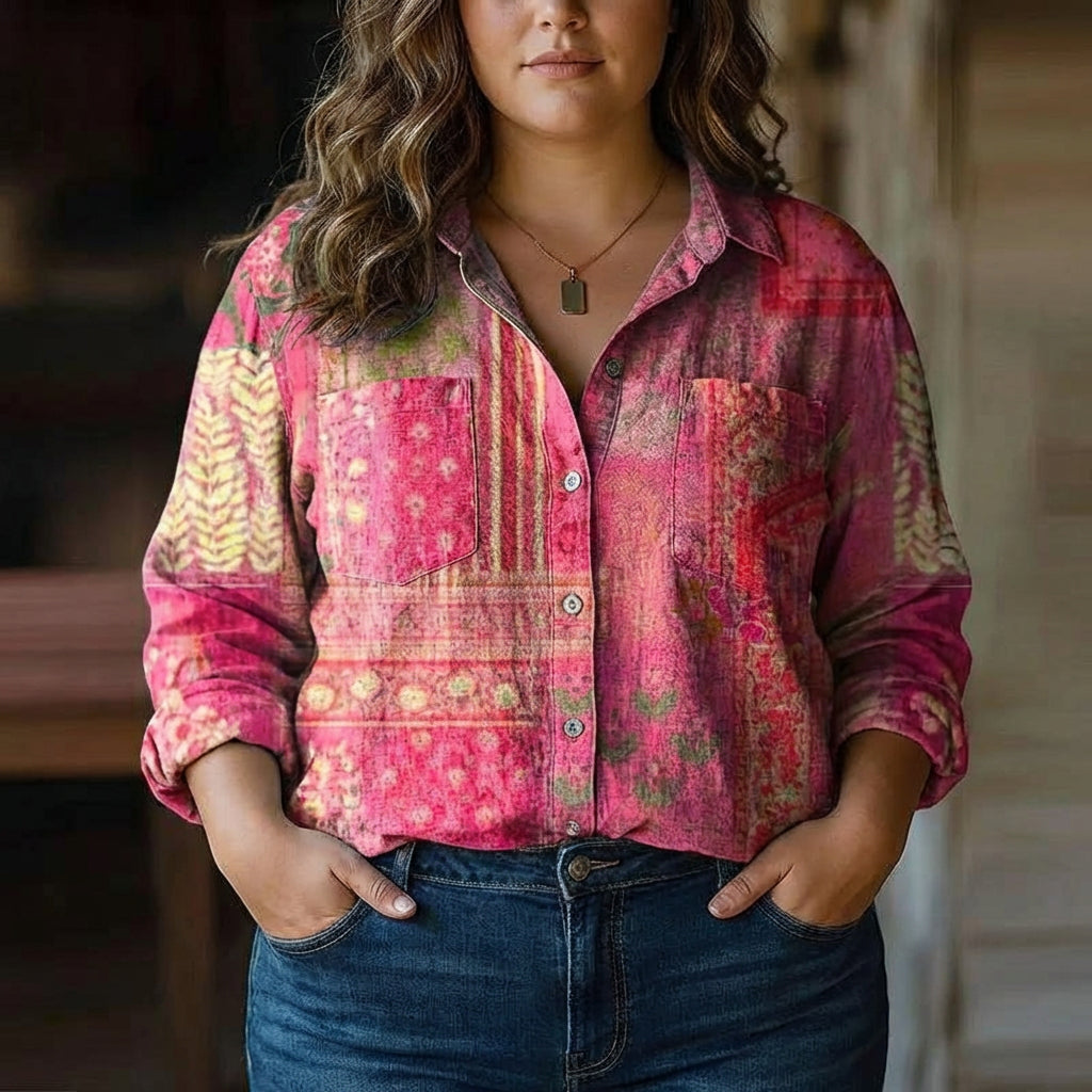 Posy | Bohemsk Mønster Vintage Bluse
