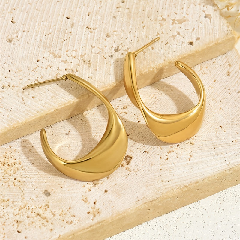 Ffion Halvmåne Øredobber | Gull