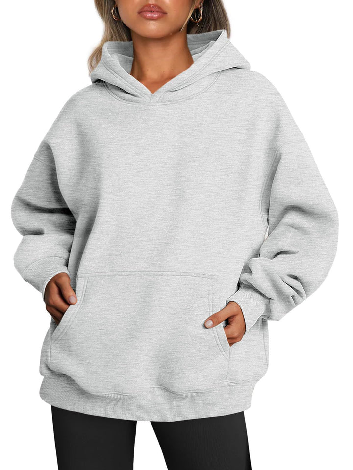 Oversized hettegenser med fleece og lomme