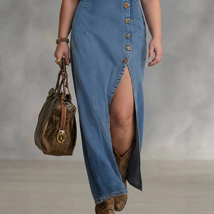 Noa Ermeløs Denimkjole