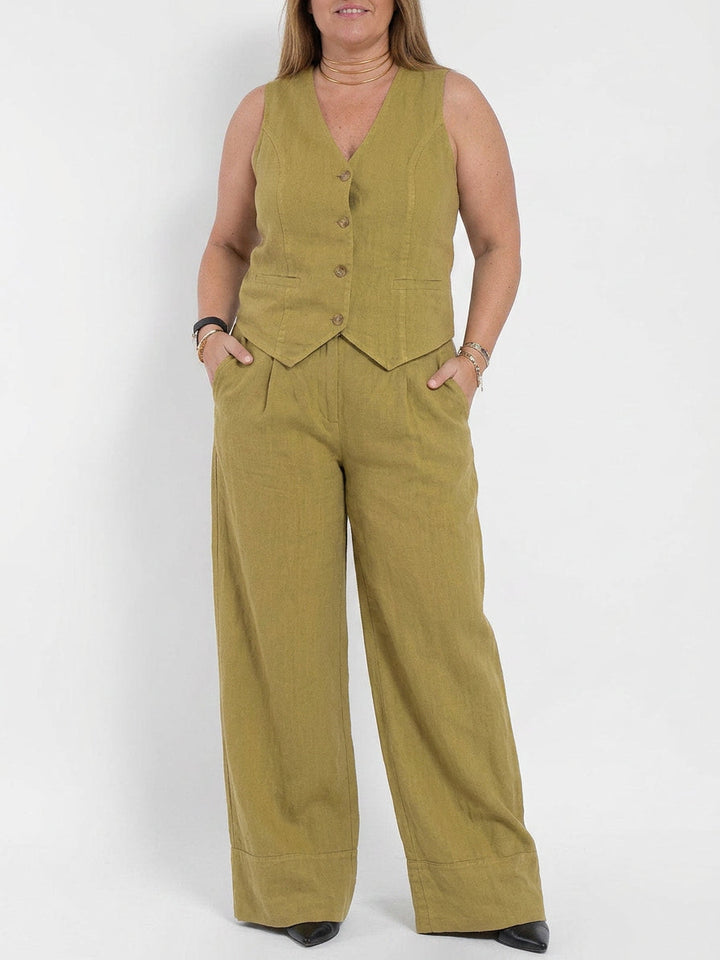 Seraphina – Koordinerende Sett Elegant To-Delt Med Vest &amp; Bukser Vid Bein