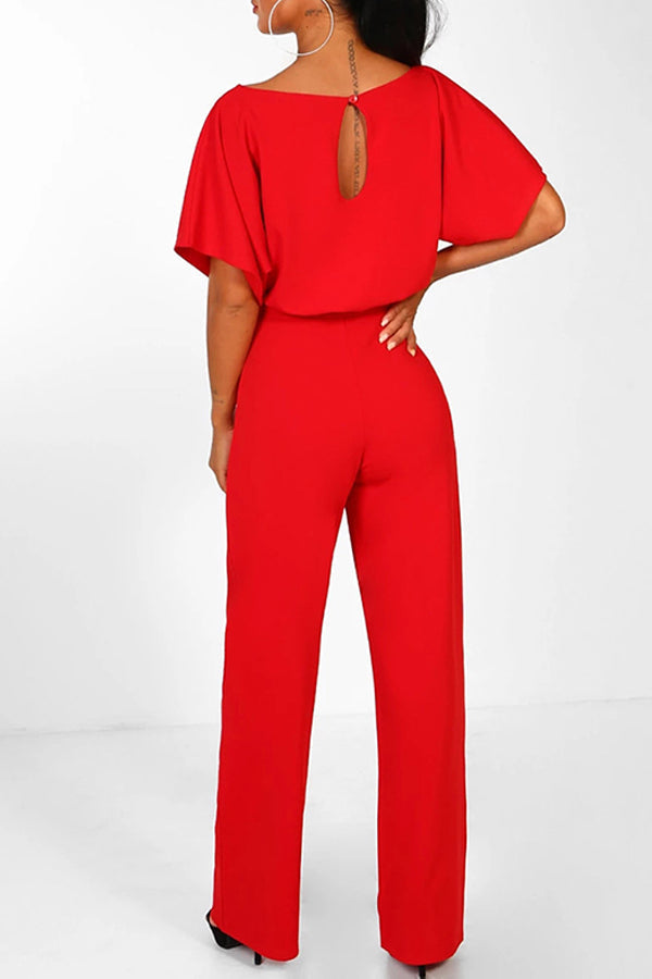 Cassia - Sommer knappebånd kortermet jumpsuit