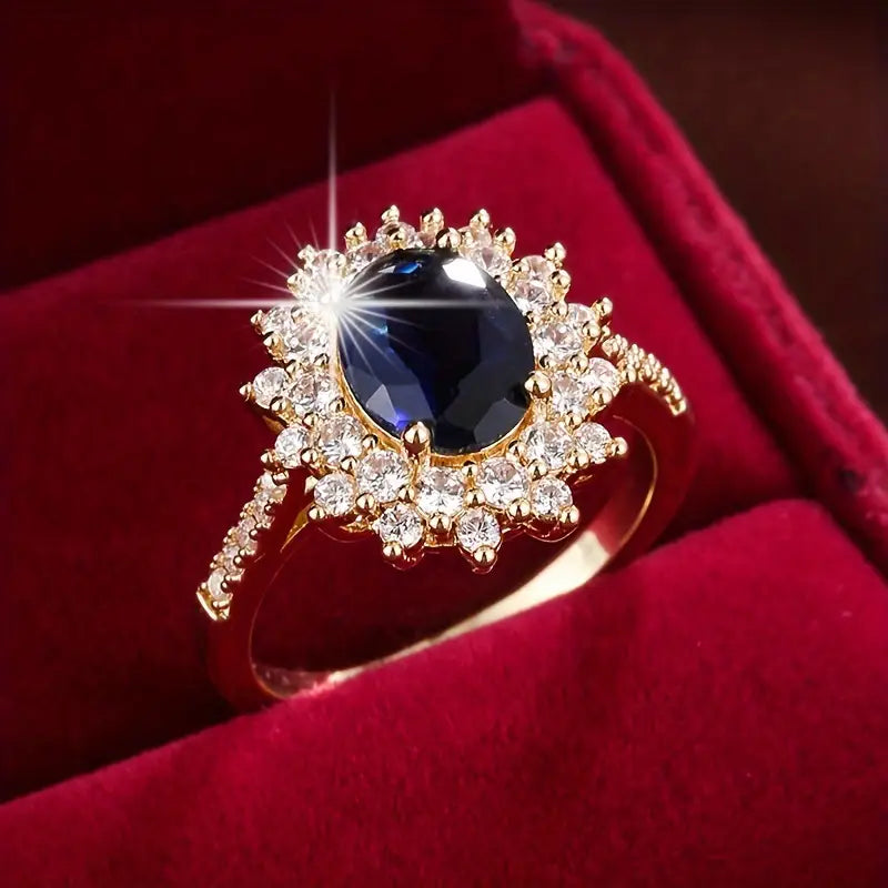 Verena Saphirae Ring | Hvitt Gull