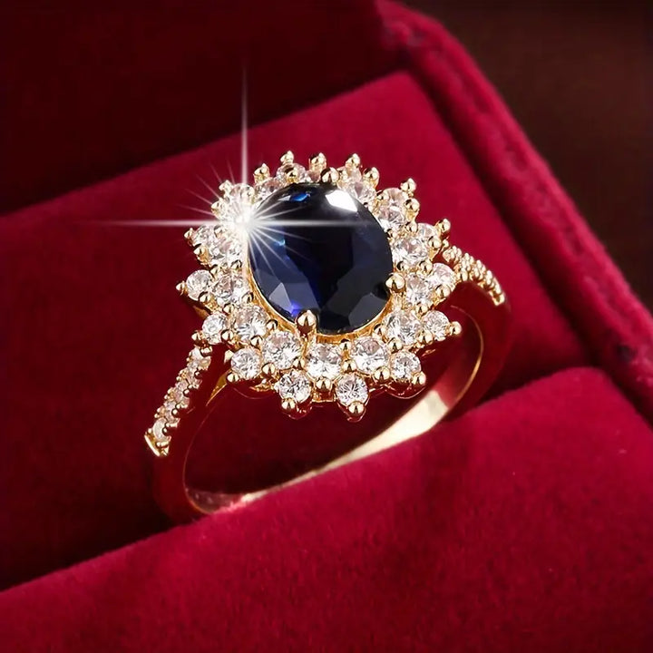 Verena Saphirae Ring | Hvitt Gull