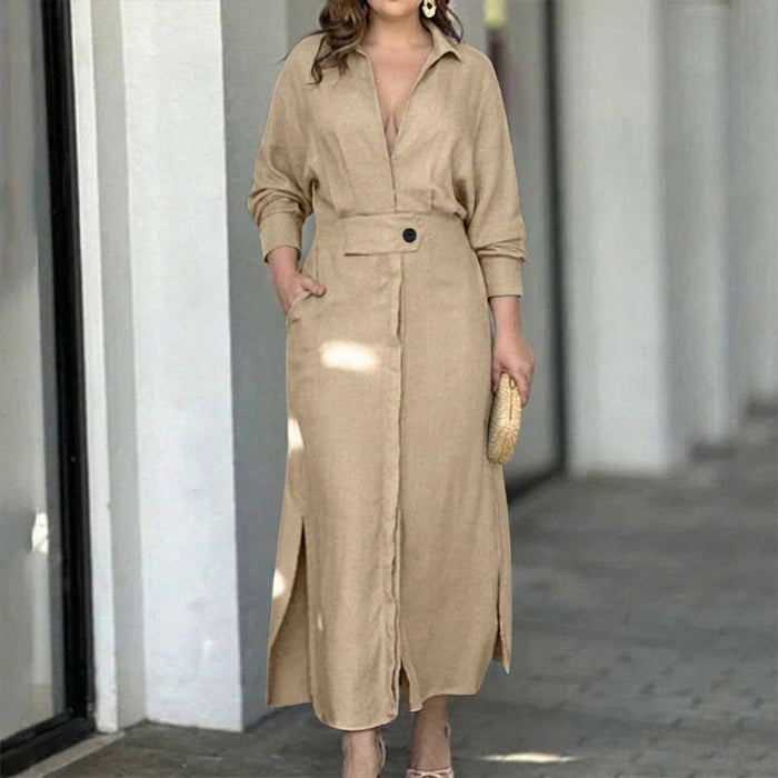 Wren Elegant Knyttet Kjole: Chic Pendling Langermet Stil