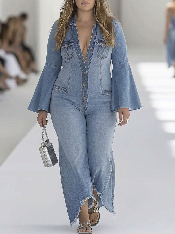 Wren - Langermet jumpsuit med vide ben