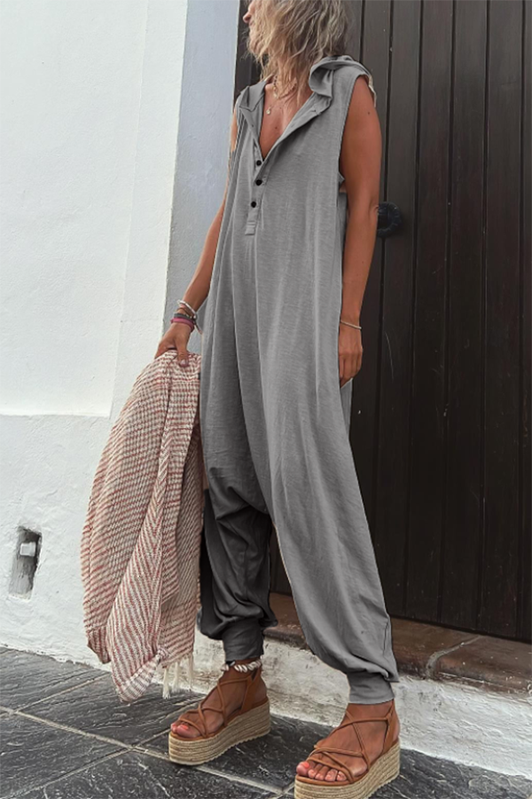 Frankie - Ryker Lommer Halv Knappe Hette Jumpsuit