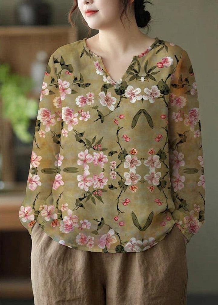 Zinnia - Floral Fall Bluse Langermet
