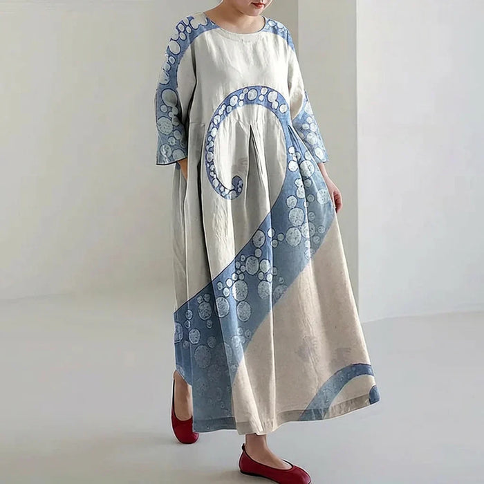 Adair | Octopus Art Linblanding Casual Maxi Kjole