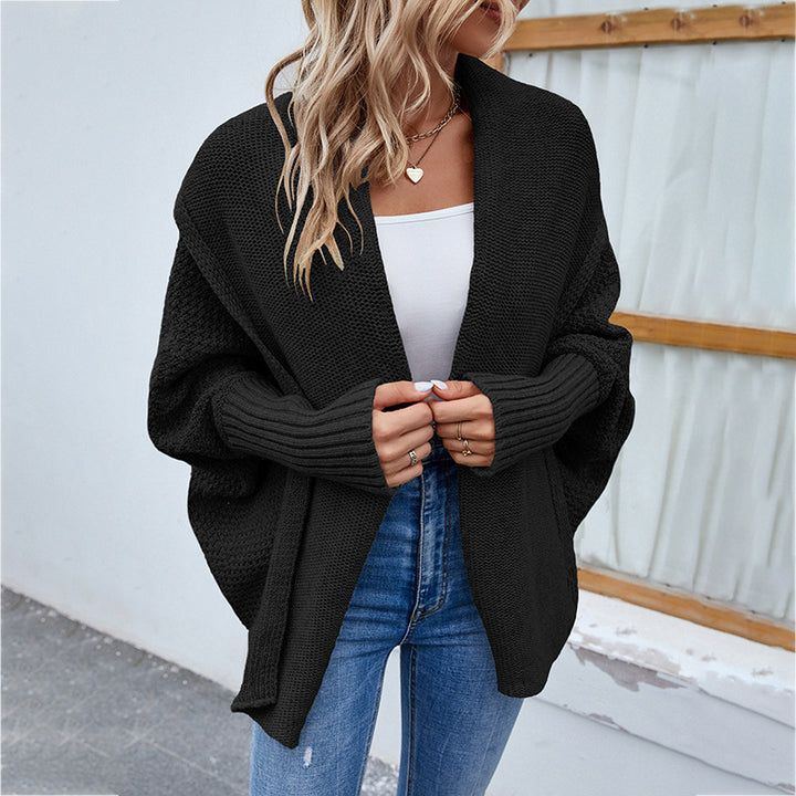 Oversized strikkecardigan med sjalkrage