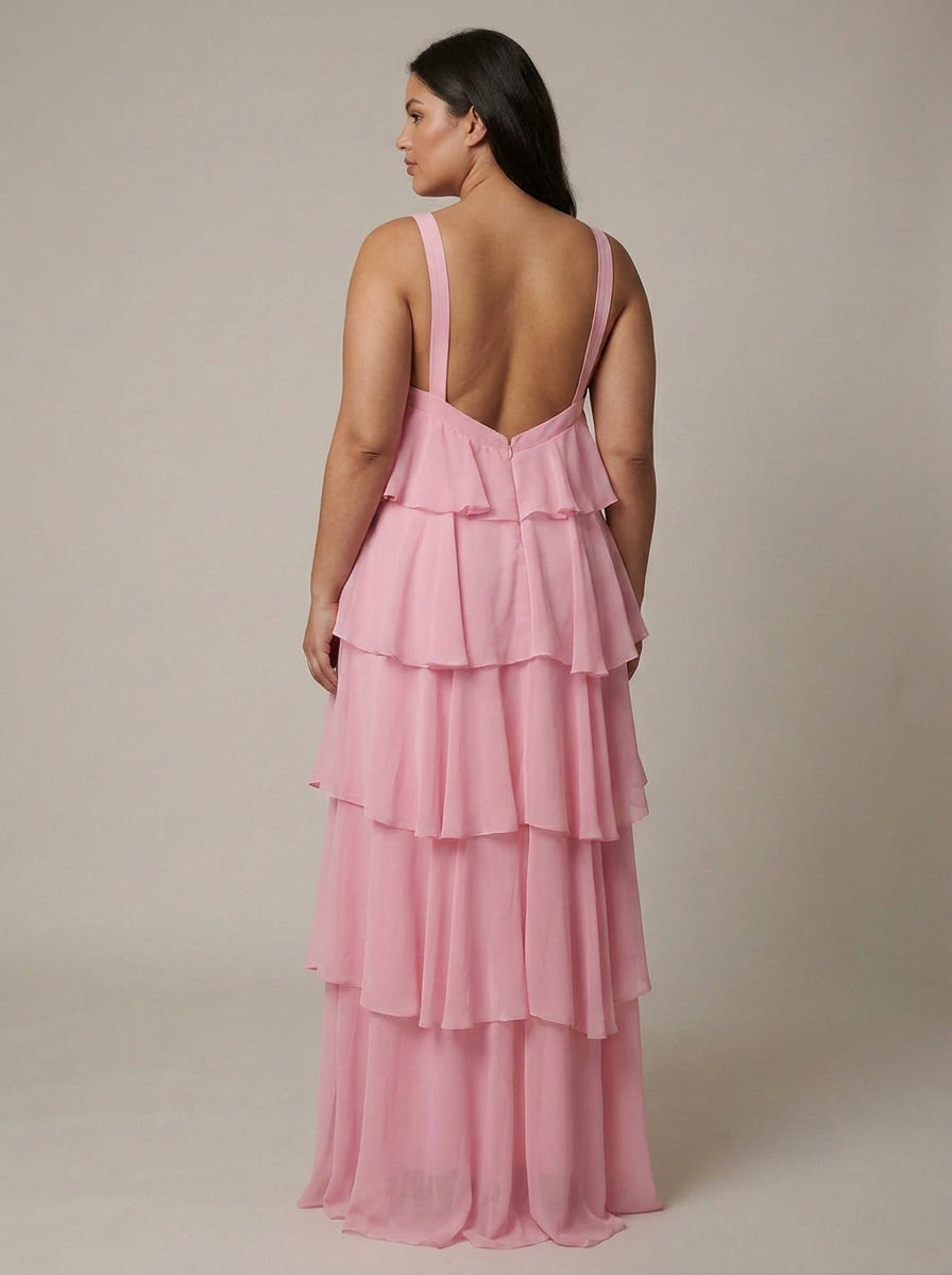 Blomster Ruffle Maxi Kjole