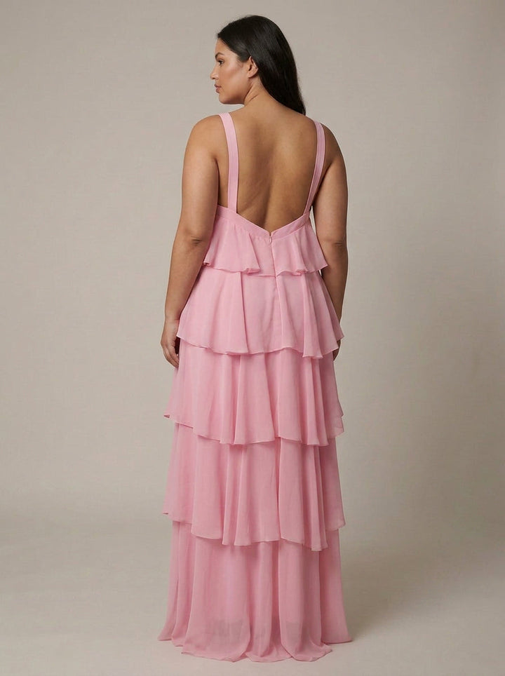 Blomster Ruffle Maxi Kjole