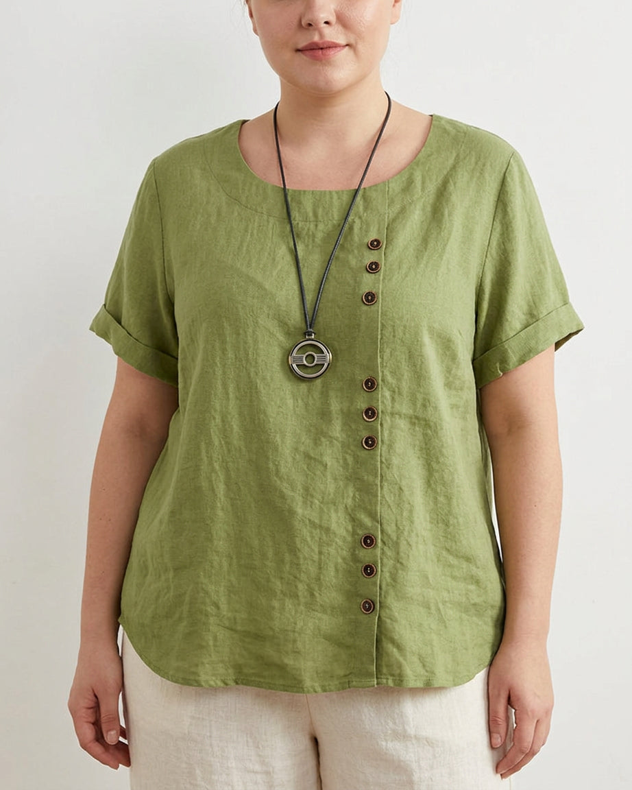 Sasha | Komfortabel Bluse med Korte Ermer