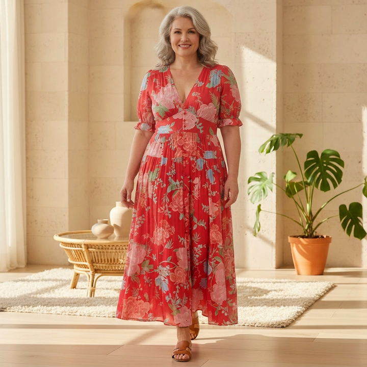 Salma | Blomstrete Maxi Kjole