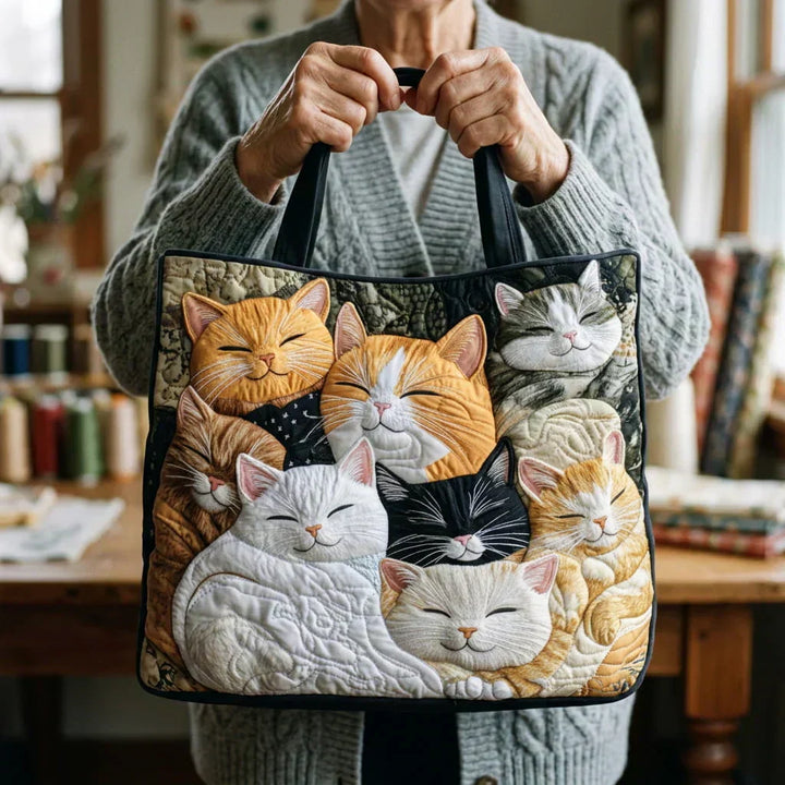 Evadne Quilted Bag - Sovende Katter