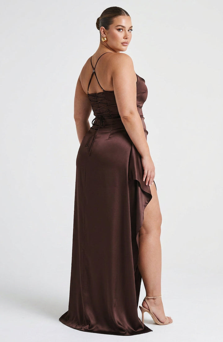 Hazel Maxi Kjole - Plomme Brun