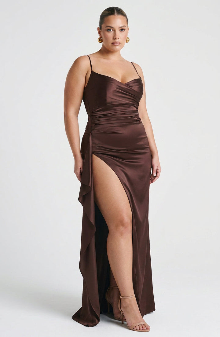 Hazel Maxi Kjole - Plomme Brun