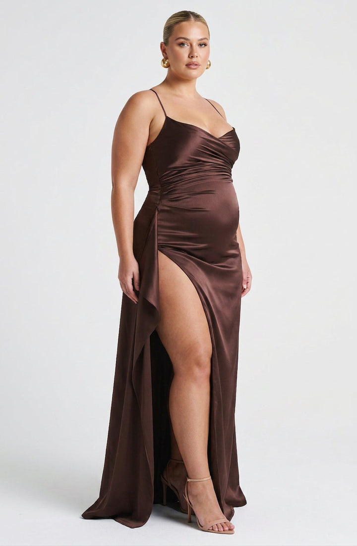 Hazel Maxi Kjole - Plomme Brun