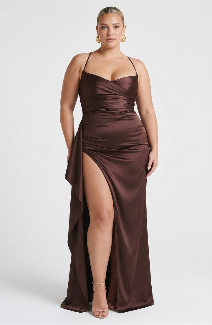 Hazel Maxi Kjole - Plomme Brun