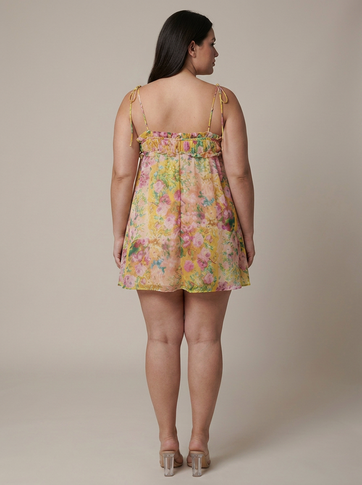 Blomstrete Mini Kjole