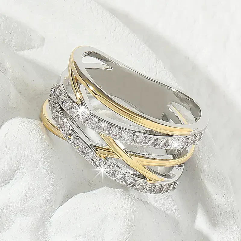 Estelle Radiance Zirconia Ring | Blandet Gull