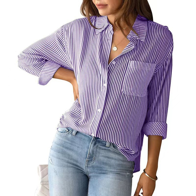 Vintage Stripete Bluse