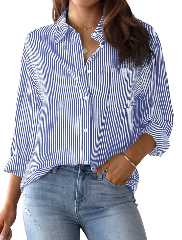 Vintage Stripete Bluse