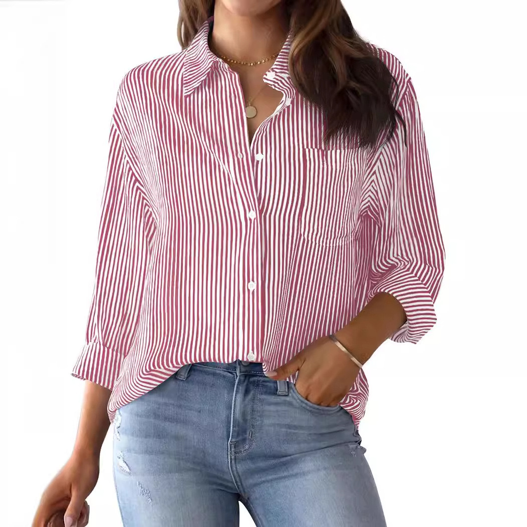 Vintage Stripete Bluse