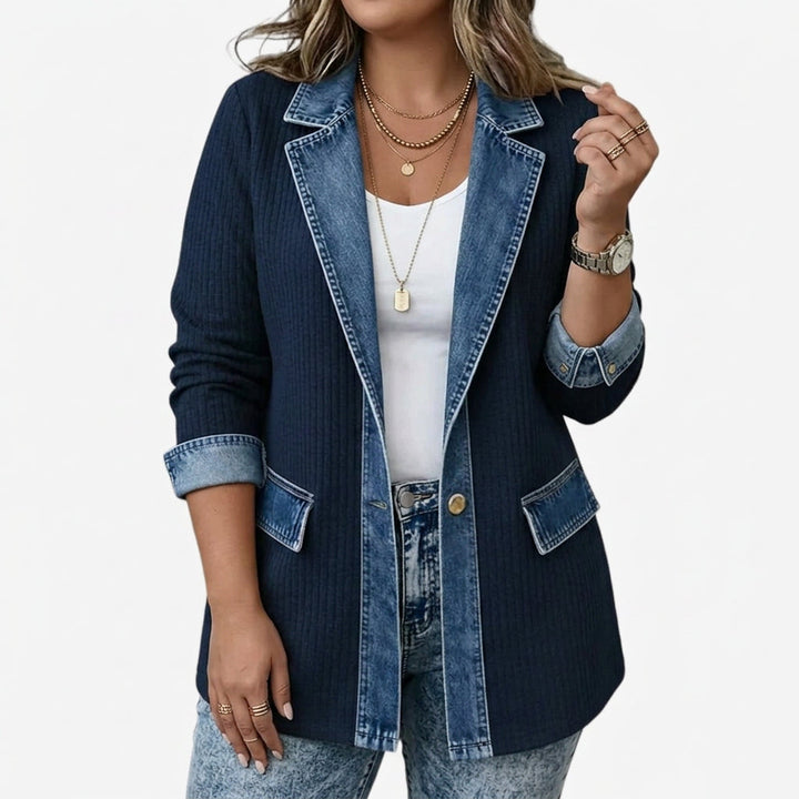 Yuki | Indigo Strikket Jakke