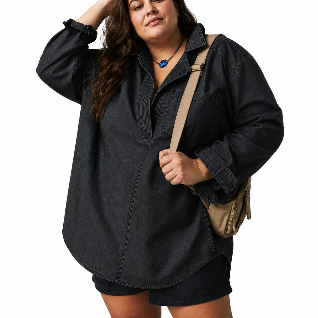 Emilia | Chic V-hals Denim Tunika Top