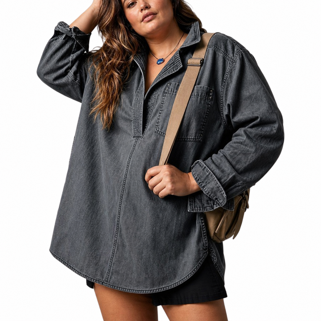 Emilia | Chic V-hals Denim Tunika Top
