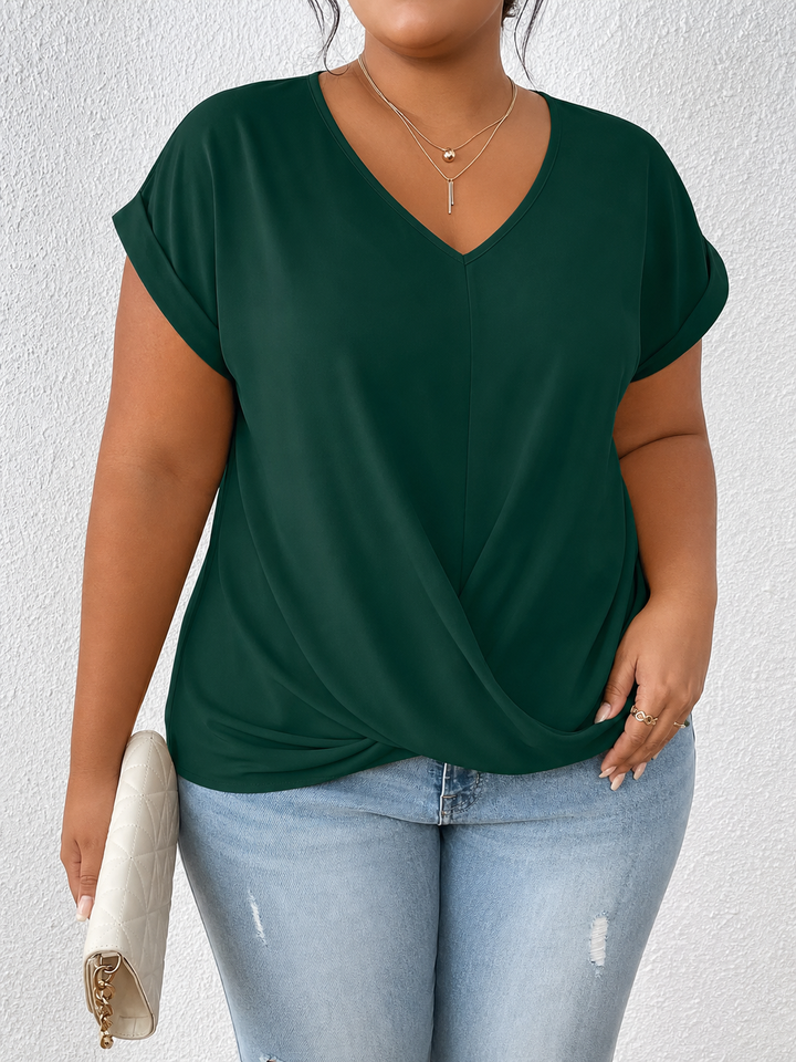 BELLA | Klassisk Twist Detalj V-Hals Topp