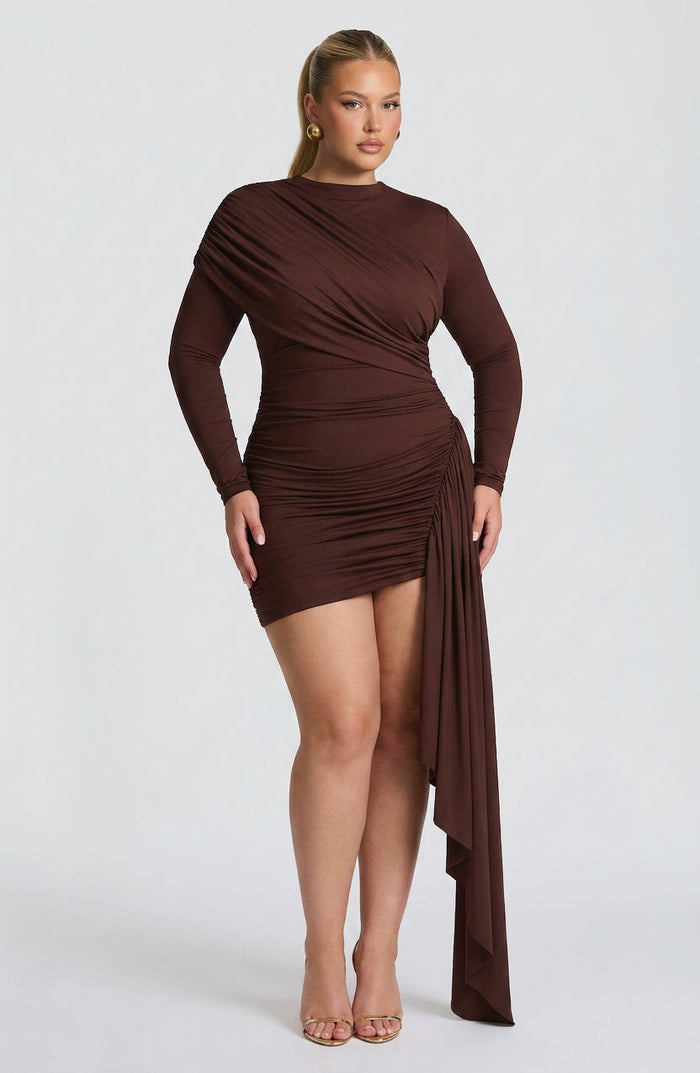 Arabella Mini Kjole - Plomme Brun