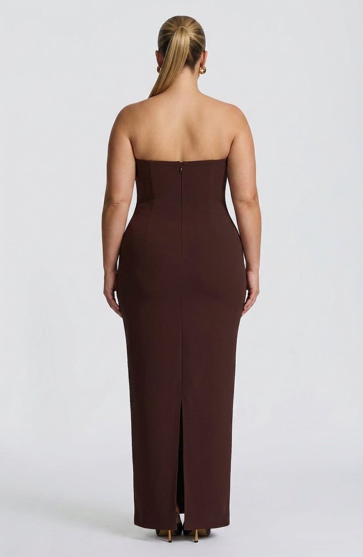 Loredana Maxi Kjole - Plommebrun