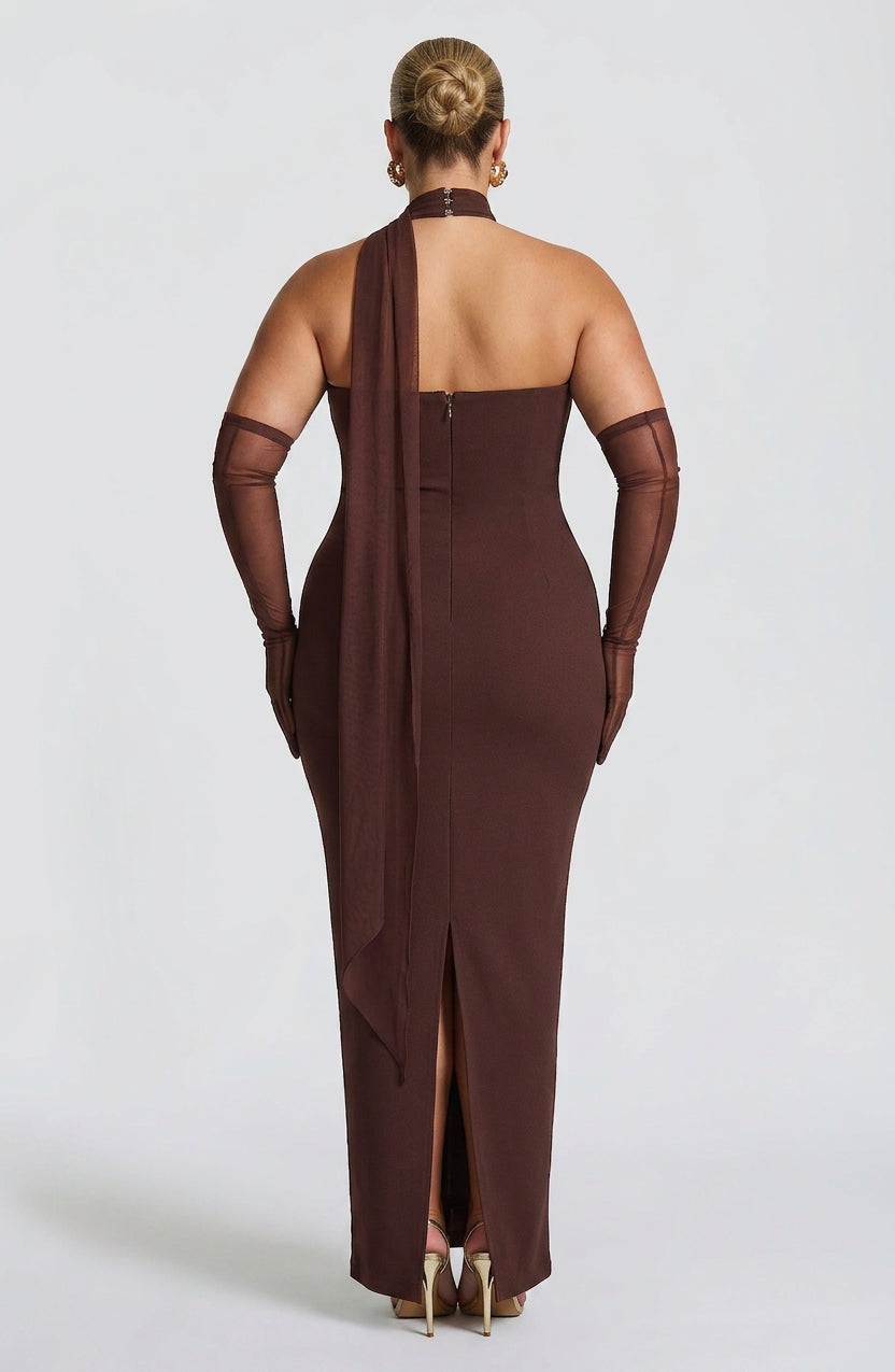 Loredana Maxi Kjole - Plommebrun