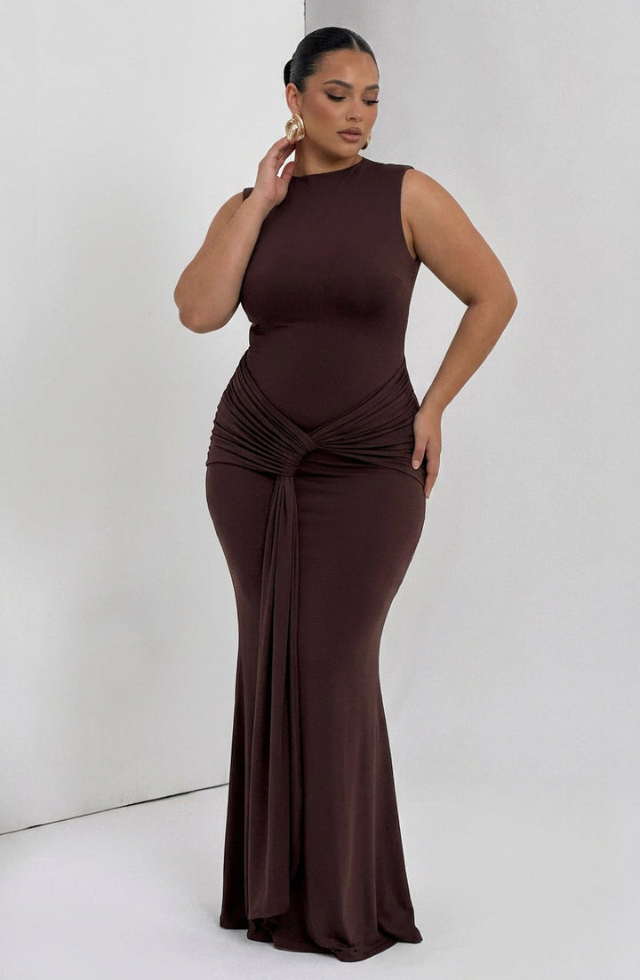 Lottie Maxi Kjole - Plommebrun