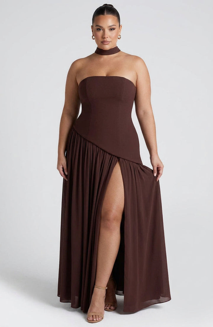 Carys Maxi Kjole - Plomme Brun