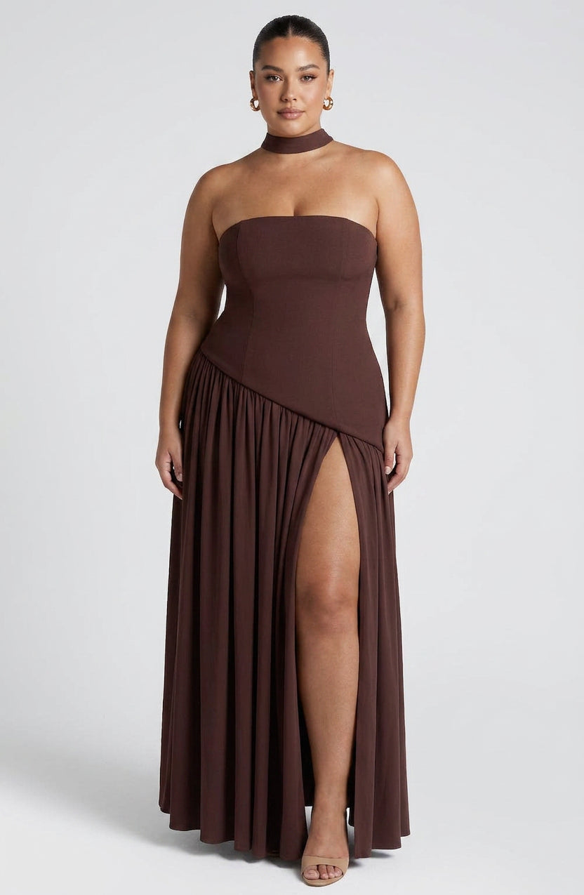 Carys Maxi Kjole - Plomme Brun