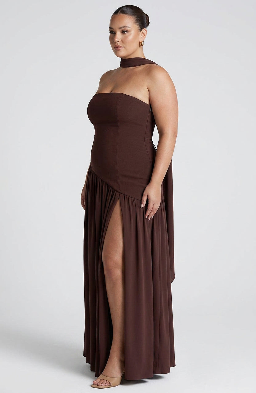 Carys Maxi Kjole - Plomme Brun