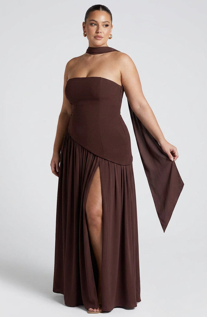 Carys Maxi Kjole - Plomme Brun