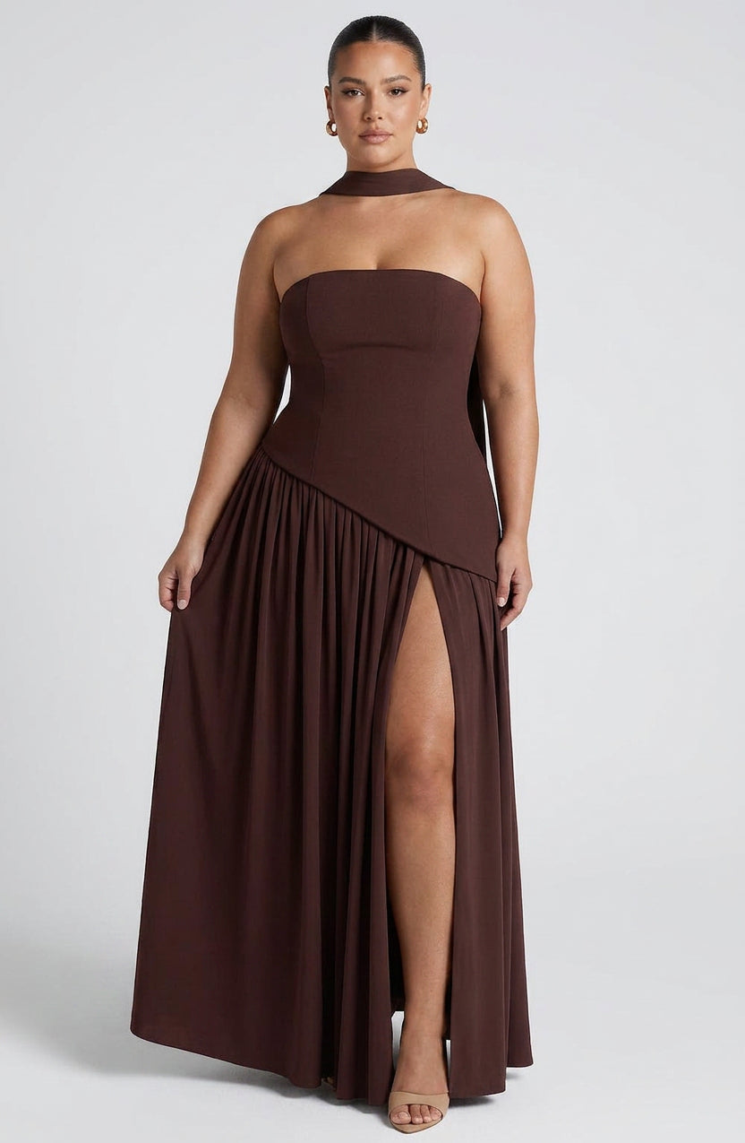 Carys Maxi Kjole - Plomme Brun