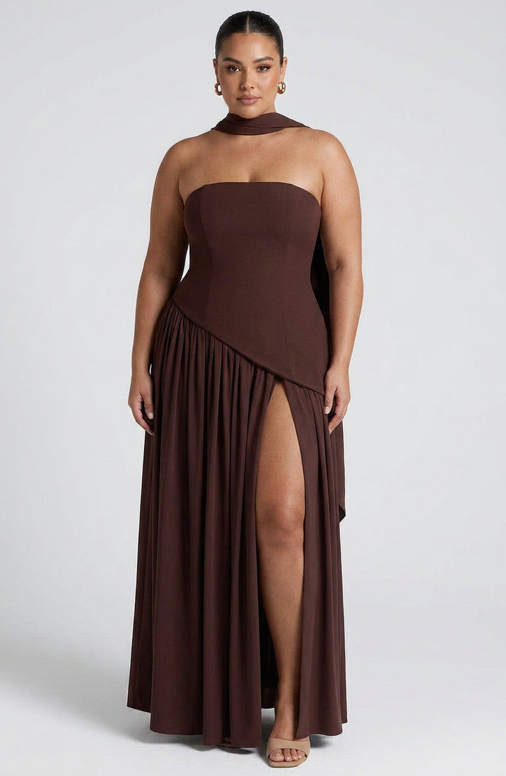 Carys Maxi Kjole - Plomme Brun