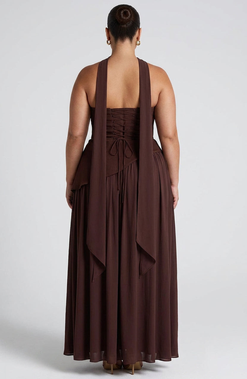 Carys Maxi Kjole - Plomme Brun