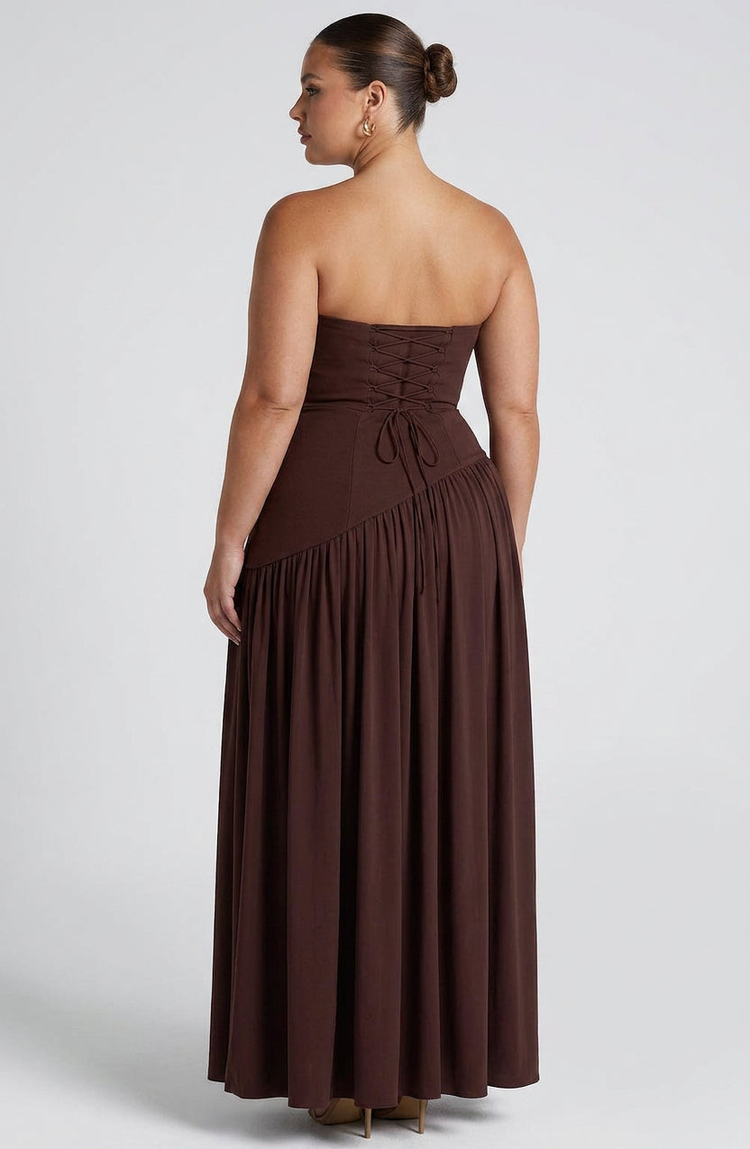 Carys Maxi Kjole - Plomme Brun